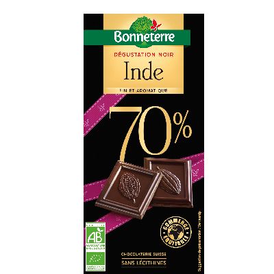 Chocolat Degustation Noir Origine Inde 70% De Suisse