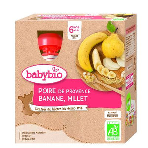 Gourde Poire/Banane/Millet 4x90g